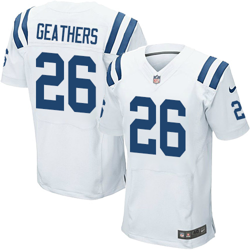 Men's Elite Clayton Geathers Nike Jersey White Road - #26 NFL Indianapolis Colts